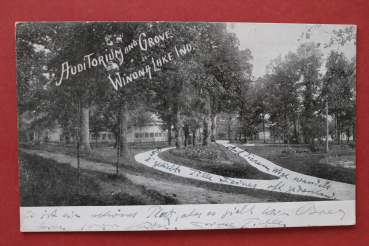 Postcard PC Wayne Winona Lake Ind Indiana 1906 Auditorium and Grove USA US United States